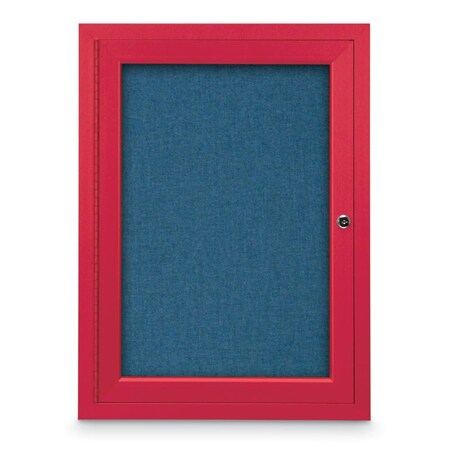 Slim Enclosed Corkboard, 11x13-1/2, Black Alum Frame/Medium Grey